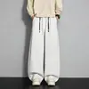 Pantalones deportivos de pierna recta con bloques de color, peso pesado y caída suave, personalizados para hombres y mujeres, nuevo estilo de otoño, pantalones deportivos casuales de punto morado holgados