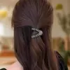 Pinza para el pelo en forma de V de celebridad de internet, temperamento, pedrería, accesorio para coleta alta, clip para el pelo de transición para pelo corto, artefacto de fijación, pinza para el pelo para la parte posterior de la cabeza semi-recogida