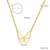 Colar Doce e Elegante Estilo Coreano, Moda Versátil de Luxo Leve, Banhado a Ouro 18K, Novo Colar Borboleta para Comércio Transfronteiriço