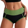 Venta Caliente Transfronteriza Europea y Americana Tanga de Mujer de Cintura Alta con Bloques de Color Pierna Ancha Antirozaduras Levantamiento de Piernas Levantamiento de Glúteos Control de Abdomen Ropa Interior para Mujer En Stock