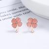 Pendientes de trébol de cuatro hojas de la suerte de plata de ley 925 para mujer, estilo nuevo, estilo sencillo, combina con todo, elegantes, para verano de 2022.