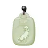 Collar colgante de jade Han con los doce animales del zodiaco chino, buey, tigre, conejo, colgante de jade, collar de jade, colgante de año animal para hombre y mujer