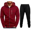 Novo Conjunto Masculino Jacquard para Todas as Estações, Esportivo, Fitness, Casual, com Capuz
