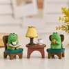 Adornos Pequeños para Coche Estilo Japonés Gato de Té Zakka Tienda Ins Linda Decoración de Escritorio Mini Artesanías de Resina