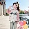 Chaqueta para niña, nuevo estilo de otoño, cárdigan de moda estilo universitario para niños mayores, chaqueta de béisbol casual de primavera y otoño para niñas
