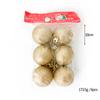 Bola navideña de plástico galvanizado de 8 cm, bola de polvo pegajoso dorado, bola de azadón, bola brillante, colgante, suministros festivos, decoración de ventanas