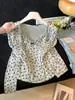 Conjunto de dos piezas de malla con estampado de lunares y corazones, puramente seductor, para mujer, conjunto corto sexy con transparencias en colores albaricoque y café