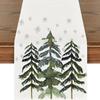 Camino de mesa de lino transfronterizo, fiesta, sala de estar, mesa de comedor, corona, muñeco de nieve, Papá Noel, estilo americano, mesa de restaurante