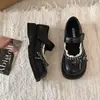 Zapatos Mary Jane de Encaje Patchwork con Lazo para Mujer Estilo Lindo Tela a Cuadros 2026 Otoño Nuevos Zapatos Pequeños de Cuero Estilo Universitario