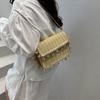 Bolsos para Mujer 2025 Verano Nuevo Estilo Bolso de Paja Elegante Cadena Hombro Bandolera Personalizado Vacaciones en la Playa Bolso Cuadrado Pequeño