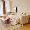 Sofá Marshmallow Estilo Minimalista Francês Creme Tecido Nórdico Apartamento Pequeno Designer Caxemira Sofá Celebridade da Internet