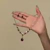 2026 Conjunto Elegante e Fashion de Colar e Brincos de Rubi Estilo Gota d'Água, Acessórios de Jantar de Noiva de Luxo Leve e de Alta Qualidade