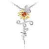 Venta Caliente Transfronteriza Nuevo Estilo Elegante Europeo y Americano Collar Colgante Cruzado de Girasol Cadena para Clavícula de Mariposa Voladora
