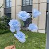 5 grandes flores artificiales de Platycodon grandiflorum para decoración de bodas, flores falsas al por mayor
