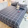 Sábana de algodón lavado INS de una pieza para cama de 1.5 m, cama individual de 0.9 m, uso doméstico, dormitorio estudiantil, funda de edredón, funda de almohada juego de tres piezas 3