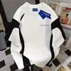 Camiseta de Manga Corta con Estampado de Letras Color-Blocking Verano 2025 Casual Diseño Holgado Versátil Top para Pareja Ins