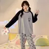 Pijama para mujer de talla grande de comercio exterior del sudeste asiático, de manga larga y pantalón largo, conjunto de ropa para el hogar para mujer de primavera y otoño