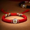 Pulsera Benmingfo Nudo Diamante Zodiaco Plata Cuerda de Mano para Hombres y Mujeres Cuentas Haoyun Cuerda Roja Benmingnian para Hombres y Mujeres