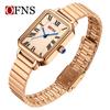 Reloj de Mujer de Comercio Exterior de la Marca Ofns Nicho Retro Tres Agujas Reloj de Cuarzo Resistente al Agua Estilo Ins para Niñas Combinable Reloj de Mujer