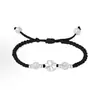 Pulsera de Trébol de Cuatro Hojas de Plata Pura 999, Pulsera Tejida a Mano, Pulsera Sencilla para Pareja, Venta al por Mayor de Regalos, Dropshipping