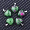 Piedra Natural Jade Colgante en Forma de Corazón de 1.5 cm Collar de Piedra Preciosa en Forma de Corazón Cristalino Colgante Personalizado de Ágata