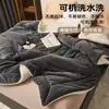 Manta de doble capa transfronteriza, engrosada para abrigar en invierno, manta de terciopelo de leche para siestas en el sofá, manta decorativa de franela, manta de vellón de doble cara