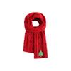 Bufanda de punto roja de otoño e invierno para mujer, regalo de Navidad, bufanda gruesa, cálida y resistente al frío, moda japonesa de nicho, combina con todo.