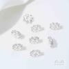 Cuentas Espaciadoras al Por Mayor Alta Retención de Color Cobre Plateado Plata Esterlina con Incrustaciones de Zircón Redondas Copo de Nieve Cuentas Espaciadoras para Joyería DIY Pulsera Collar