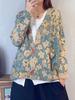 Top de Terciopelo de Visón Estampado Retro Chaqueta para Mujer 2025 Otoño e Invierno Nuevo Estilo Étnico Suéter Cárdigan de Punto para Mujer Transfronterizo