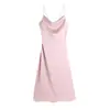 Novo Vestido de Verão Feminino Estilo Europeu e Americano com Design de Alça nas Costas, Emagrecimento da Cintura e Elegante Vestido de Suspensório