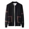 Suéter de Lã Outono e Inverno Masculino Jaqueta de Tricô com Gola Cardigan Jacquard Jaqueta Engrossada Roupa Externa Suéter Base Suéter de Caxemira