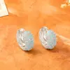 Pendientes Coloridos de Circonita Frescos y Dulces con Diseño de Goteo de Aceite, Estilo de Chica Dulce y Suave, Pendientes de Moda y de Alta Gama, Pinzas para Orejas Lindas y Suaves