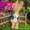 Adornos de Conejo Tejidos de Paja para Creación de Entorno en Jardín de Infancia, Rincón de Plantas, Decoración del Hogar con Temática de Bosque, Sala de Estar, Escaparate, Decoraciones de Boda, Accesorios para Fotografía
