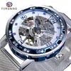 Nuevo Reloj Forsining para Hombre, Moderno, Casual, Clásico, Correa de Malla a la Moda, Diseño Hueco con Pedrería, Reloj Mecánico Manual