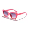 Gafas de Sol Infantiles Estilo Cat-Eye de Colores Dulces con Apliques Lindos, Montura Redonda, Lentes con Protección UV Graduada, Gafas de Sol Coloridas para Niñas