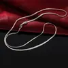 Jinrongxing 16-30 pulgadas Tendencia Joyería de Cobre Chapada en Plata Cadena de Serpiente Plana de 2 mm Europea y Americana Collar Transfronterizo Temu