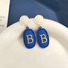 S925 Agulha de Prata Personalidade Elegante Klein Série Azul Brincos Design Simples Sentido Brincos Verão Brincos Populares