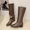 Botas Altas de Punta Fina Estilo Retro para Mujer 2026 Otoño/Invierno Nuevo Estilo Botas Calentadoras de Pierna con Hebilla Botas Altas Hasta la Rodilla Botas de Montar Botas de Moda