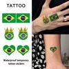 Tatuagem Adesiva Colorida Copa do Mundo do Catar Transfronteiriça à Prova d'Água e Duradoura Seleção Brasileira Time do Brasil Jogo de Futebol Evento Esportivo