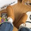 Botas de Neve Forradas com Lã para Mulheres, Sola Grossa, Novo Estilo Inverno 2026, Botas Curtas Integradas de Couro e Pele, Sapatos de Algodão Espessados Antiderrapantes