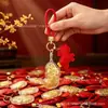 Llavero Dorado Regalo Atrae Suerte Riqueza Oro Puro 999 Colgante Colgante para Coche Colgante para Bolso Regalo Venta al por Mayor Empieza con una pieza