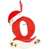Iniciales Navideñas con Decoración de Letra de Gorro Rojo, Decoración Colgante Navideña DIY, Colgante Personalizado Regalos