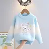 Suéter Infantil con Cuello Engrosado, Nuevo Estilo Otoño e Invierno 2026, Prendas de Punto para Niñas