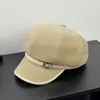 Boina octogonal de lana para otoño e invierno para mujer con hebilla de cinturón, gorra tipo pico que estiliza el rostro, gorra de visera estilo coreano de alta calidad y cálida.