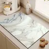 Tapete Drenante de Mármol para Cocina Tapete Secador de Vajilla para Mesa Posavasos Tapete Absorbente para Encimera Tapete de Mesa No Lavable Limpiable a Prueba de Aceite