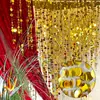 Cortina de Lentejuelas Cadena de Lentejuelas Dorada y Plateada Colorida Celebración de Boda Decoración Navideña Guirnalda de Cadena de Lentejuelas Redonda de 3 cm + 5 cm