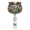 Nuevo portacredencial retráctil de acrílico con águila del 250 aniversario de la Independencia de Estados Unidos y cordón retráctil