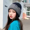 Gorro de Invierno Grueso de Punto de Doble Capa para Mujer Versión Coreana Protección para los Oídos Transfronteriza Doble Cara Adelgazante Slouchy Gorro de Punto al por Mayor