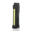 Luz de trabalho dobrável multifuncional com fonte de luz dupla COB, carregamento USB, ímã, luz para inspeção de carro, lanterna de aviso de emergência
