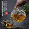 Bule de Vidro Martelado para Uso Doméstico, Pote de Incenso de Dragão de Vidro Borossilicato Alto, Bule Transparente com Filtro para Chá de Flores com Separação Chá-Água